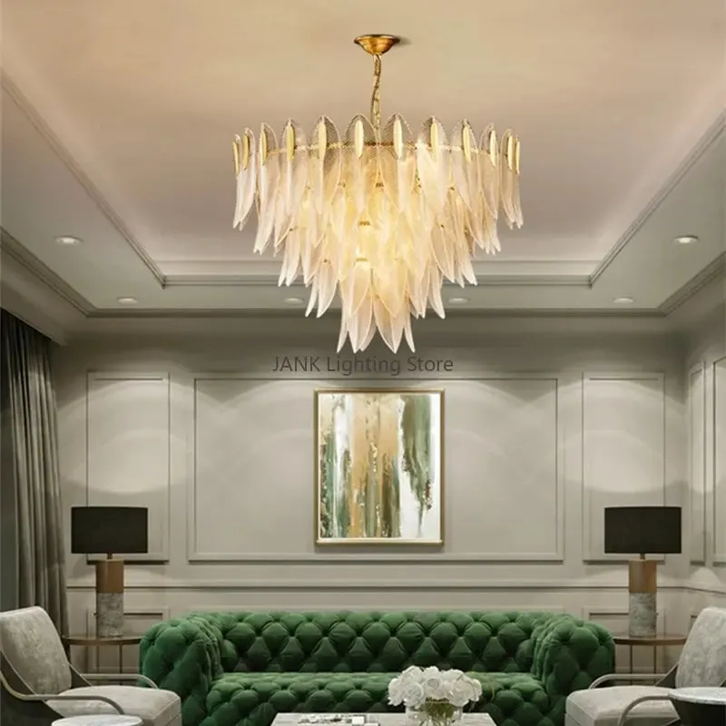 Luxury Crystal Leaf Suspension Lamp by Mansion - Modern Multi-Layer Glass Pendant