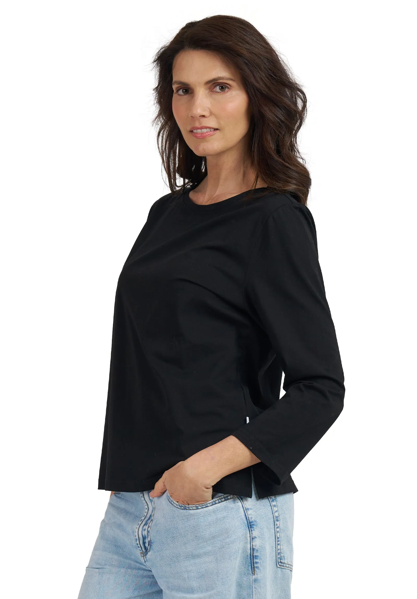 Marina Black - Long Sleeve Breton T-Shirt