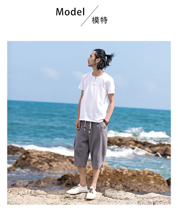 Men Casual Calf-Length Pants