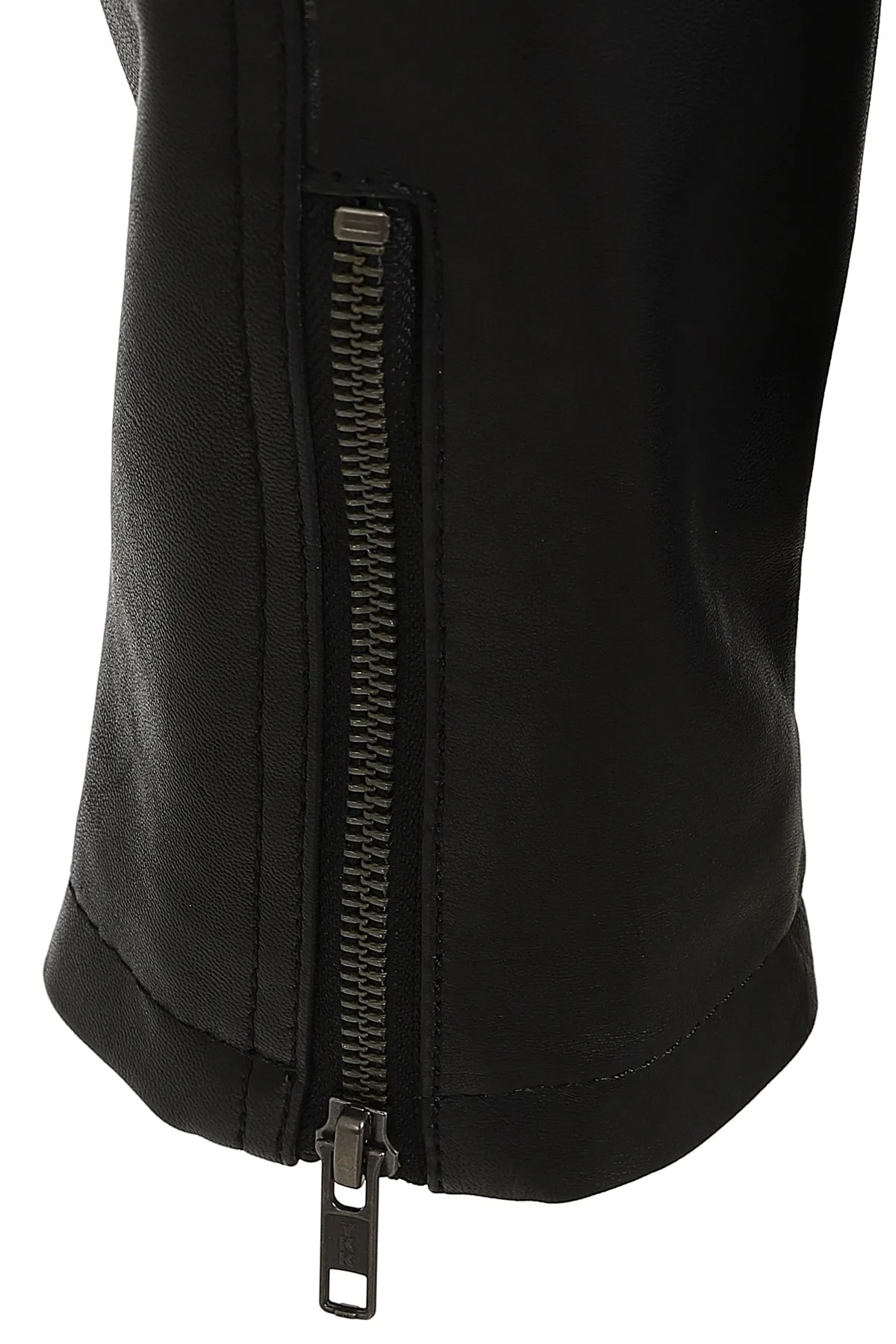 Men's Black Real Leather Biker Jacket Slim Fit - 'LEE'