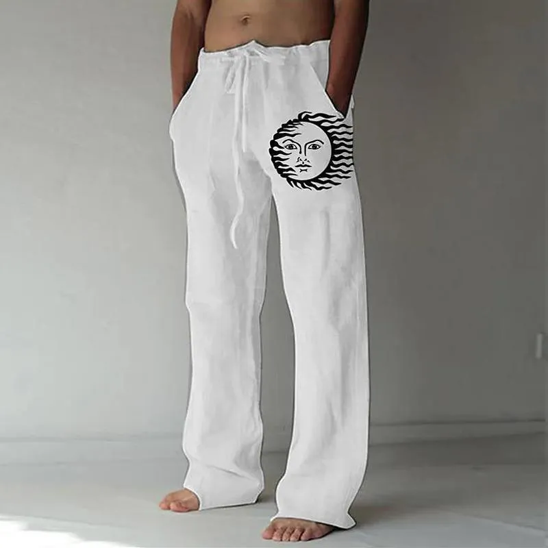 Men's Casual Printed Wide-leg Pants 81633578L