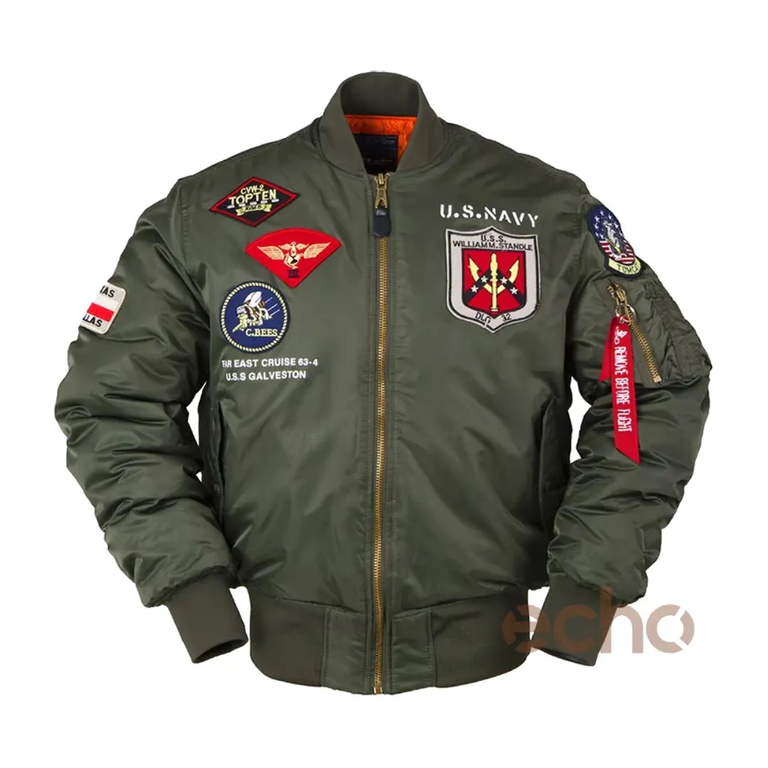 Men's MA-1 Aviator Military Pilot Thick Bomber Jacket