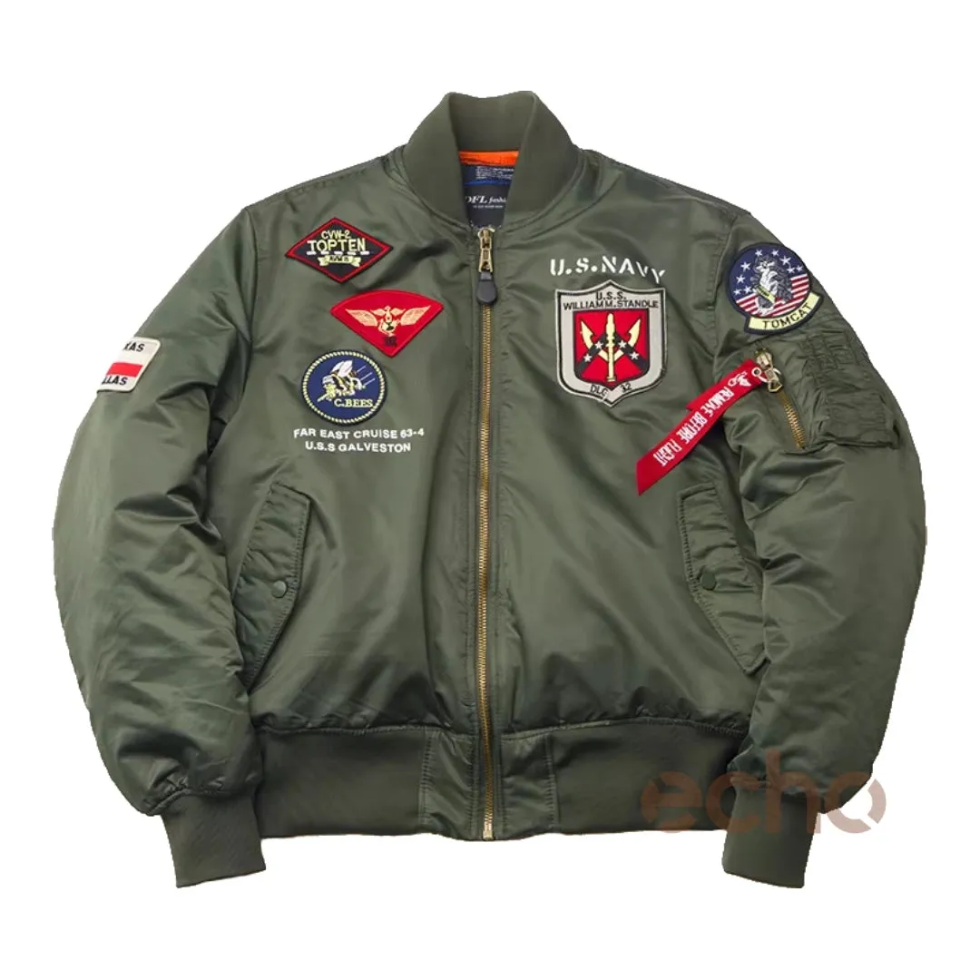 Men's MA-1 Aviator Military Pilot Thick Bomber Jacket