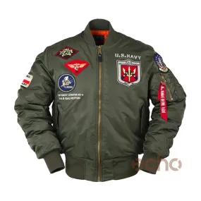 Men's MA-1 Aviator Military Pilot Thick Bomber Jacket