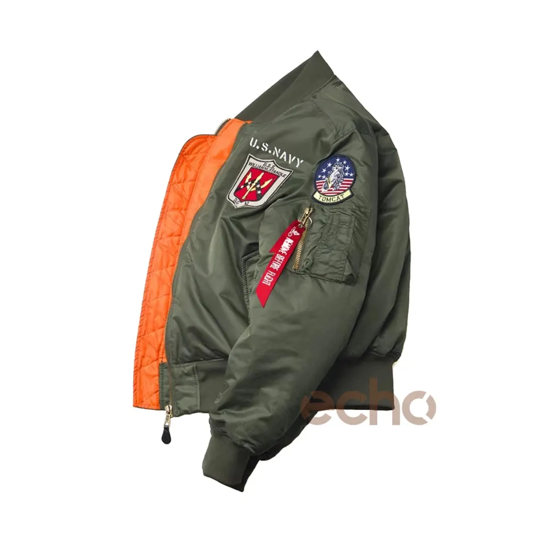 Men's MA-1 Aviator Military Pilot Thick Bomber Jacket