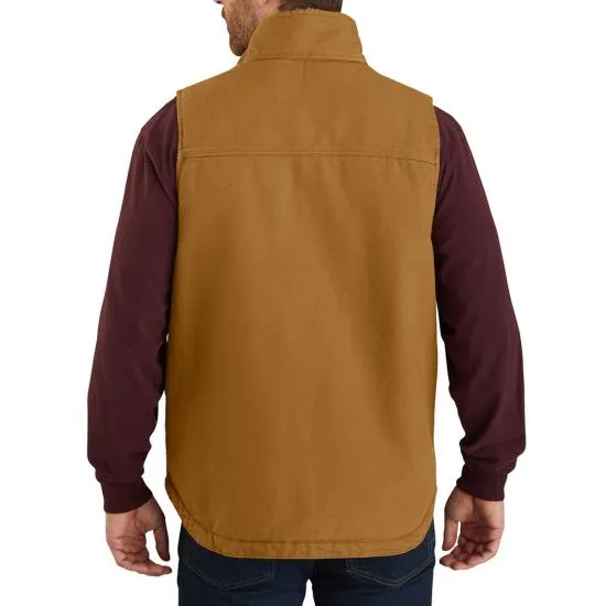 Men's Sherpa Lined Mock Neck Carhartt Brown Vest 104277 BRN