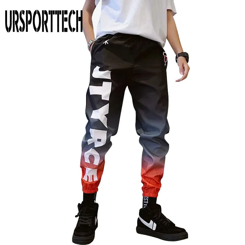 Men's Streetwear Hip hop Joggers Pants Loose Harem Pants Ankle Length Trousers Sport Casual Letter Print Sweatpants