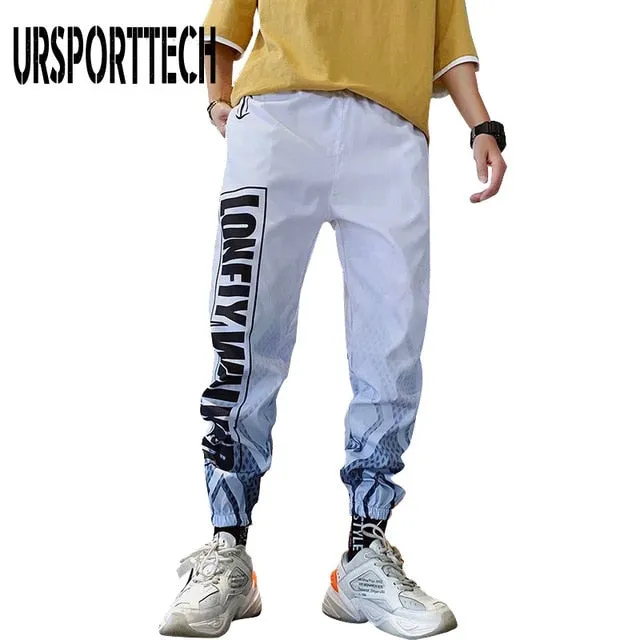 Men's Streetwear Hip hop Joggers Pants Loose Harem Pants Ankle Length Trousers Sport Casual Letter Print Sweatpants