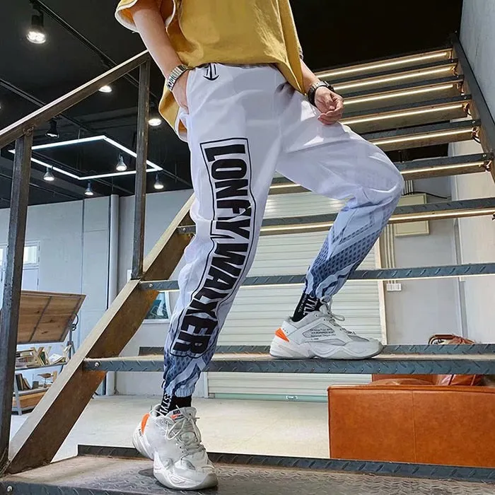 Men's Streetwear Hip hop Joggers Pants Loose Harem Pants Ankle Length Trousers Sport Casual Letter Print Sweatpants