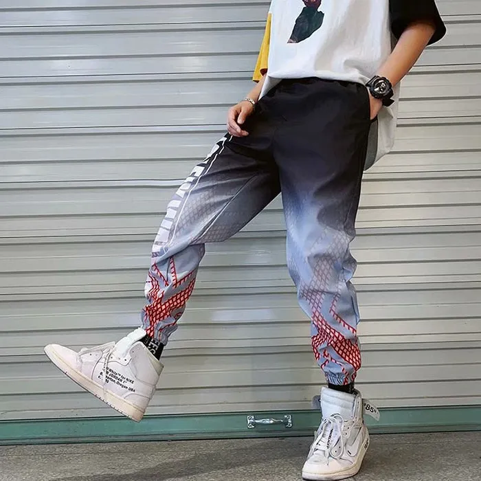 Men's Streetwear Hip hop Joggers Pants Loose Harem Pants Ankle Length Trousers Sport Casual Letter Print Sweatpants