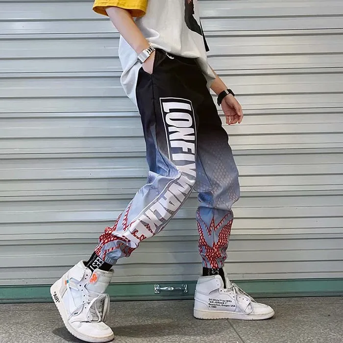 Men's Streetwear Hip hop Joggers Pants Loose Harem Pants Ankle Length Trousers Sport Casual Letter Print Sweatpants