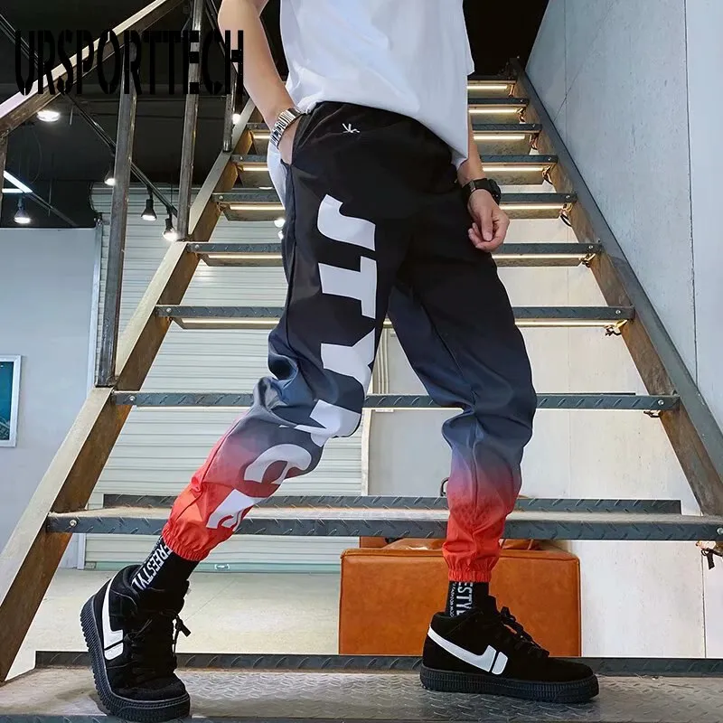 Men's Streetwear Hip hop Joggers Pants Loose Harem Pants Ankle Length Trousers Sport Casual Letter Print Sweatpants