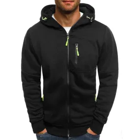 Men's Zipper Hoodie - Slim Fit Long Sleeve Sweatshirt, Casual Sportswear Jacket for Active Wear