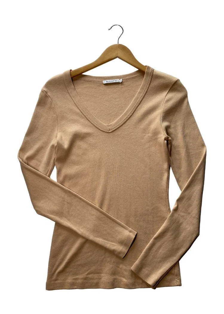 Michael Stars Layla Long Sleeve V Neck Tee-Mesa-***FINAL SALE***