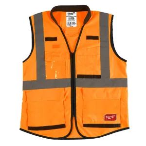 Milwaukee 48-73-5092 High Visibility Orange Performance Safety Vest - L/XL (CSA)