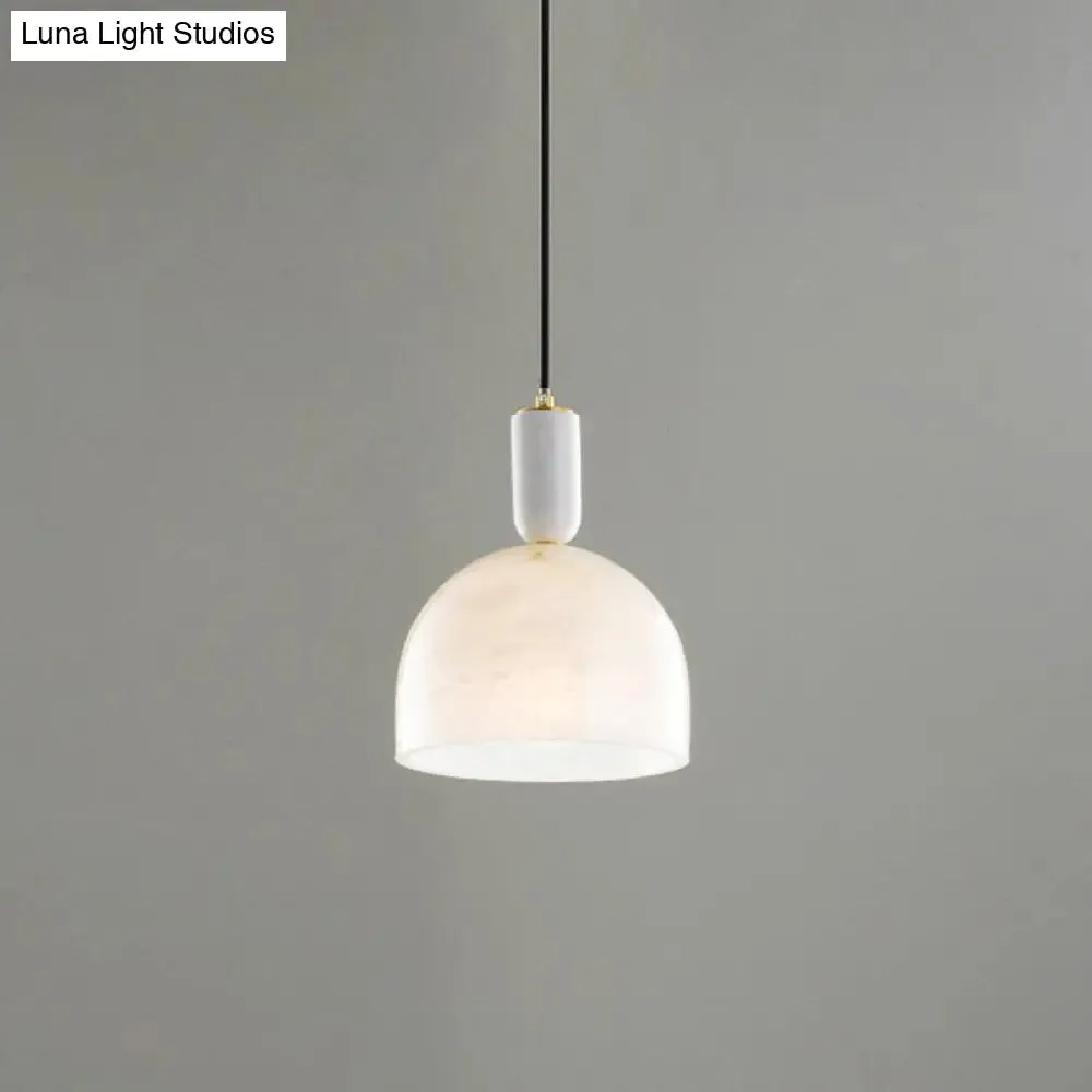 Minimalist 1-Light White Pendant Lighting Kit for Bedroom - Small Size