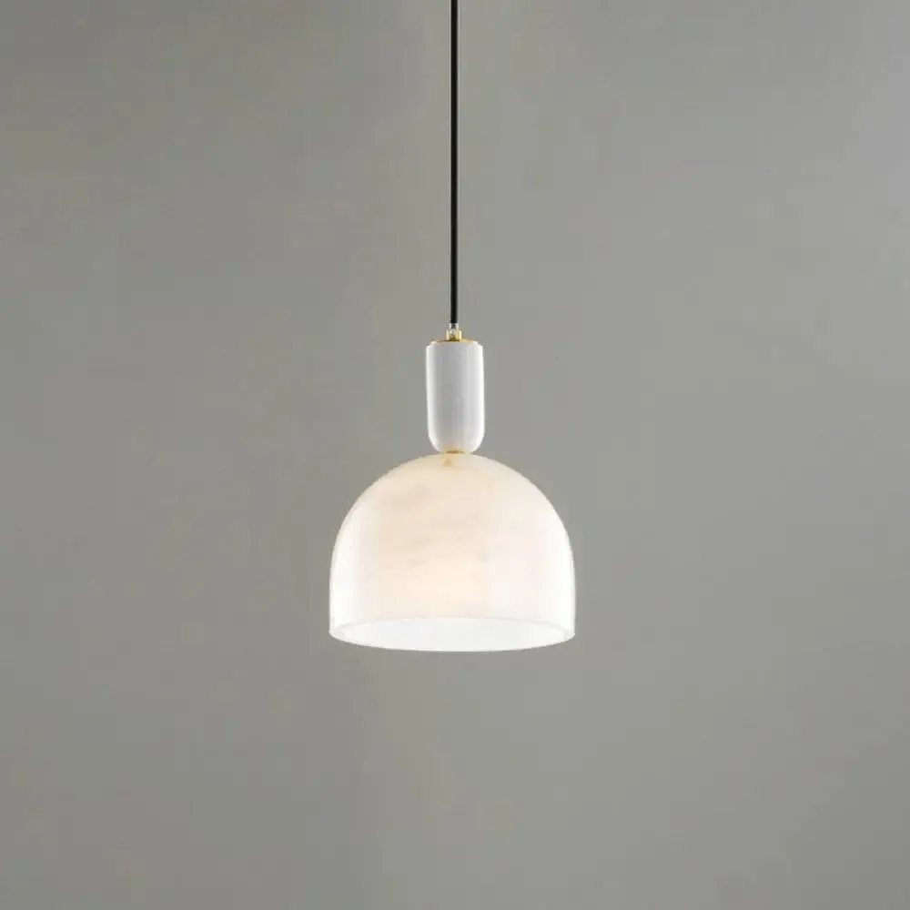 Minimalist 1-Light White Pendant Lighting Kit for Bedroom - Small Size