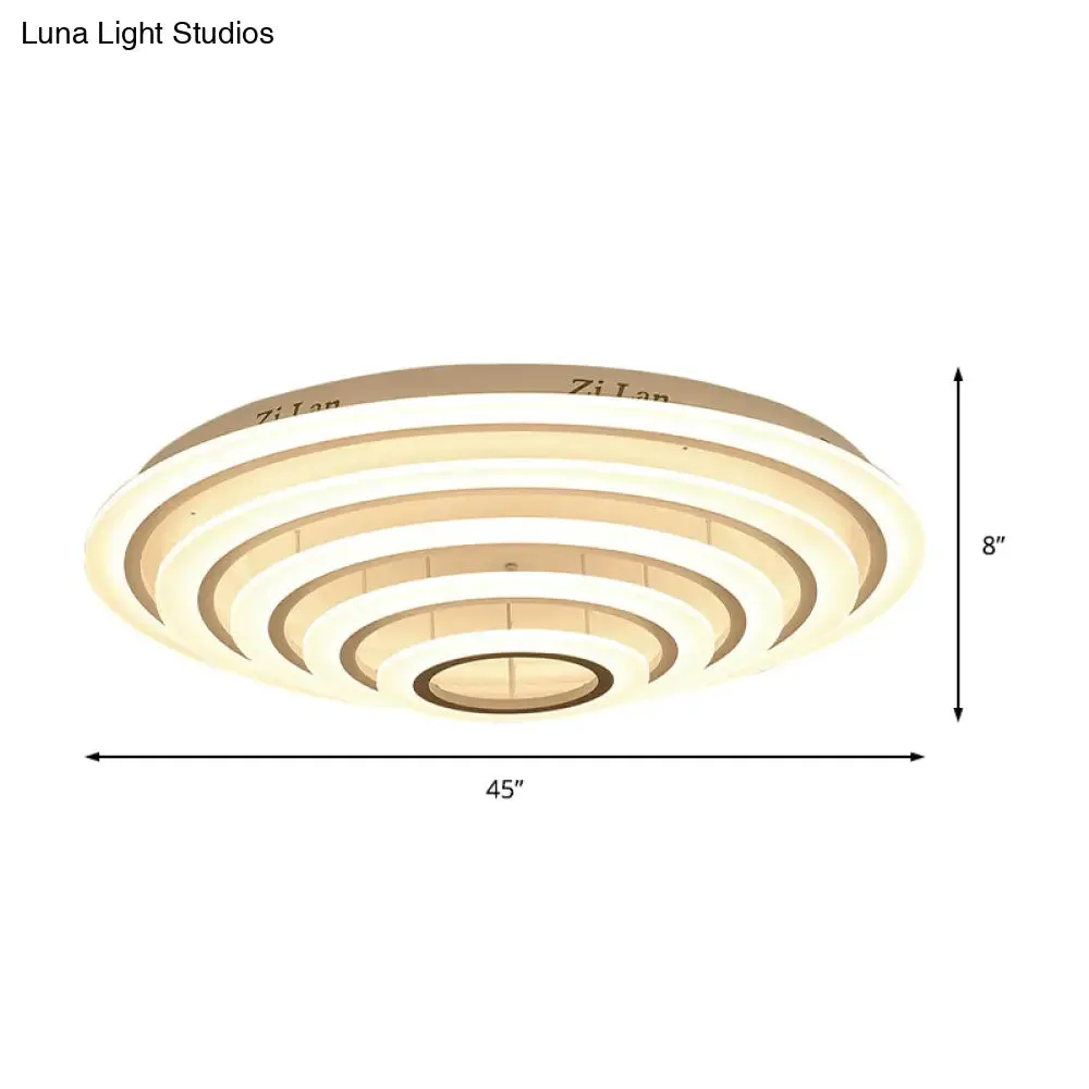 Minimalist Acrylic Flush Mount LED Ceiling Lamp - Multi-Layer, 2/3/4-Head, Warm/White Light