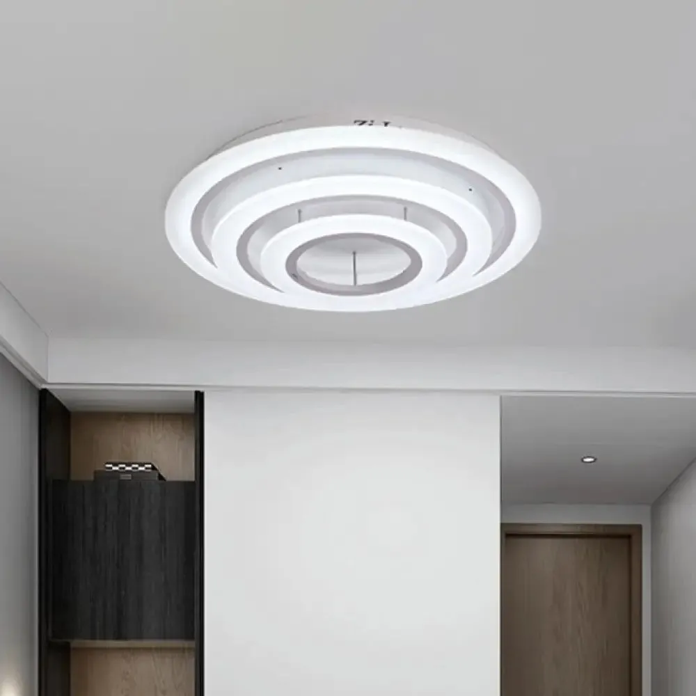 Minimalist Acrylic Flush Mount LED Ceiling Lamp - Multi-Layer, 2/3/4-Head, Warm/White Light