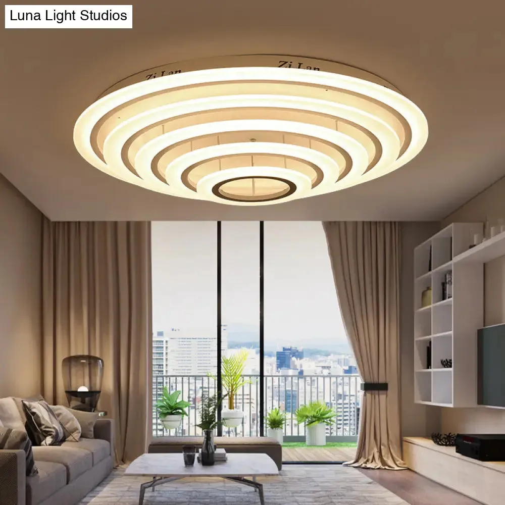 Minimalist Acrylic Flush Mount LED Ceiling Lamp - Multi-Layer, 2/3/4-Head, Warm/White Light