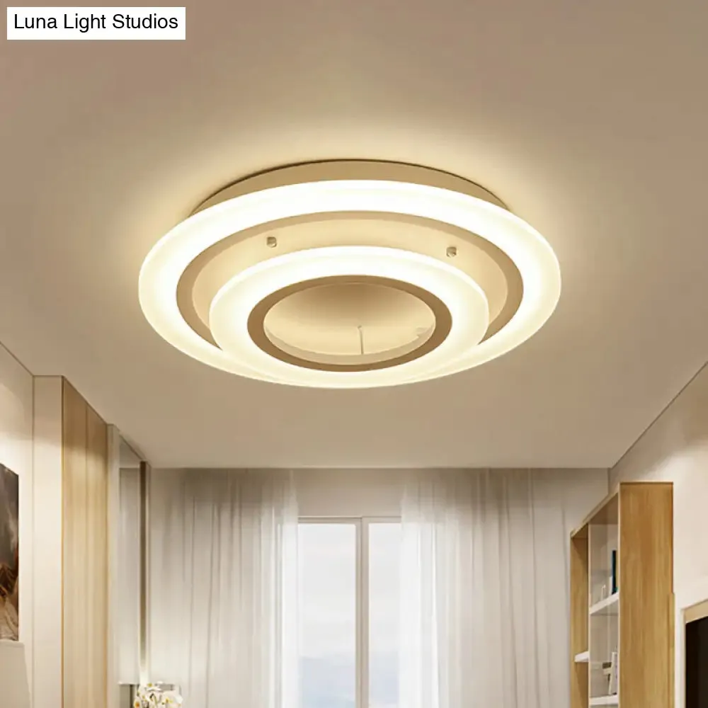 Minimalist Acrylic Flush Mount LED Ceiling Lamp - Multi-Layer, 2/3/4-Head, Warm/White Light