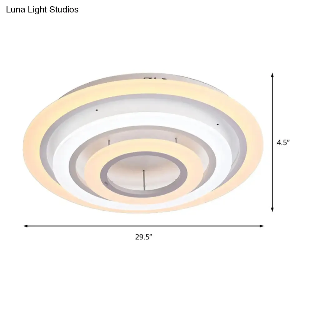 Minimalist Acrylic Flush Mount LED Ceiling Lamp - Multi-Layer, 2/3/4-Head, Warm/White Light