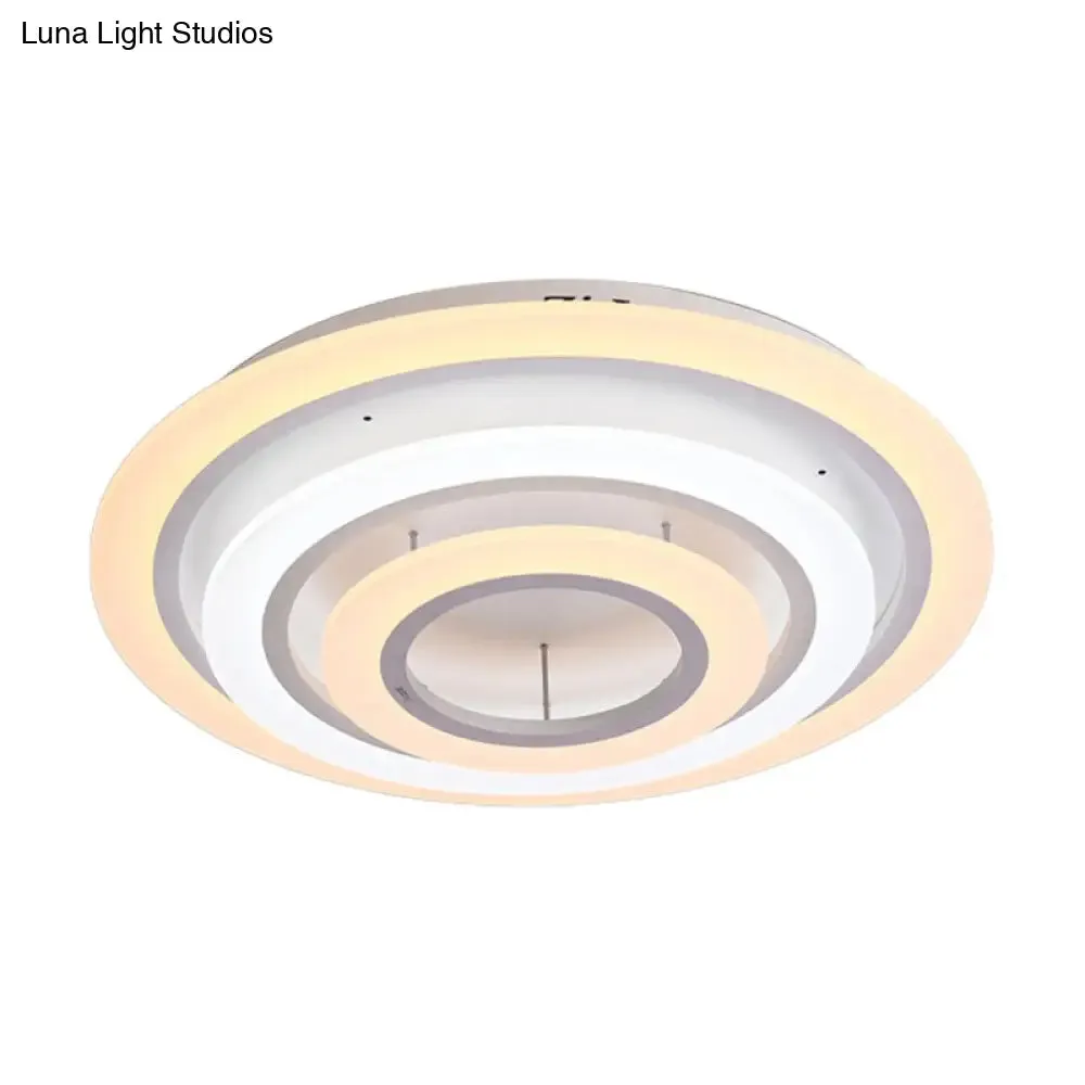 Minimalist Acrylic Flush Mount LED Ceiling Lamp - Multi-Layer, 2/3/4-Head, Warm/White Light