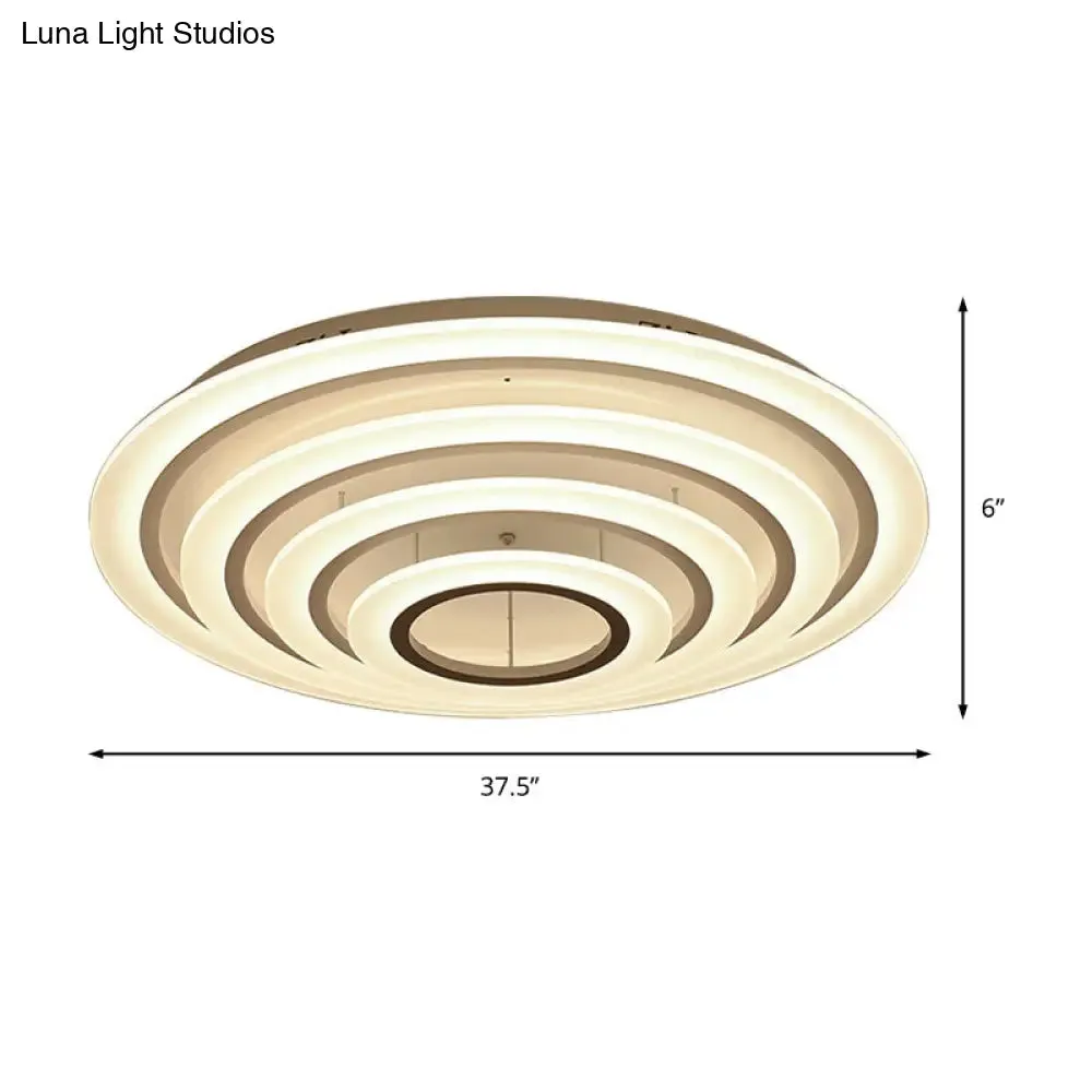 Minimalist Acrylic Flush Mount LED Ceiling Lamp - Multi-Layer, 2/3/4-Head, Warm/White Light