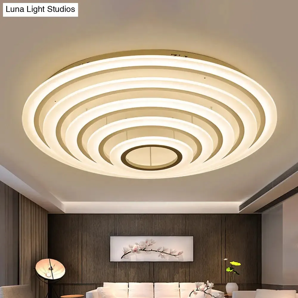 Minimalist Acrylic Flush Mount LED Ceiling Lamp - Multi-Layer, 2/3/4-Head, Warm/White Light