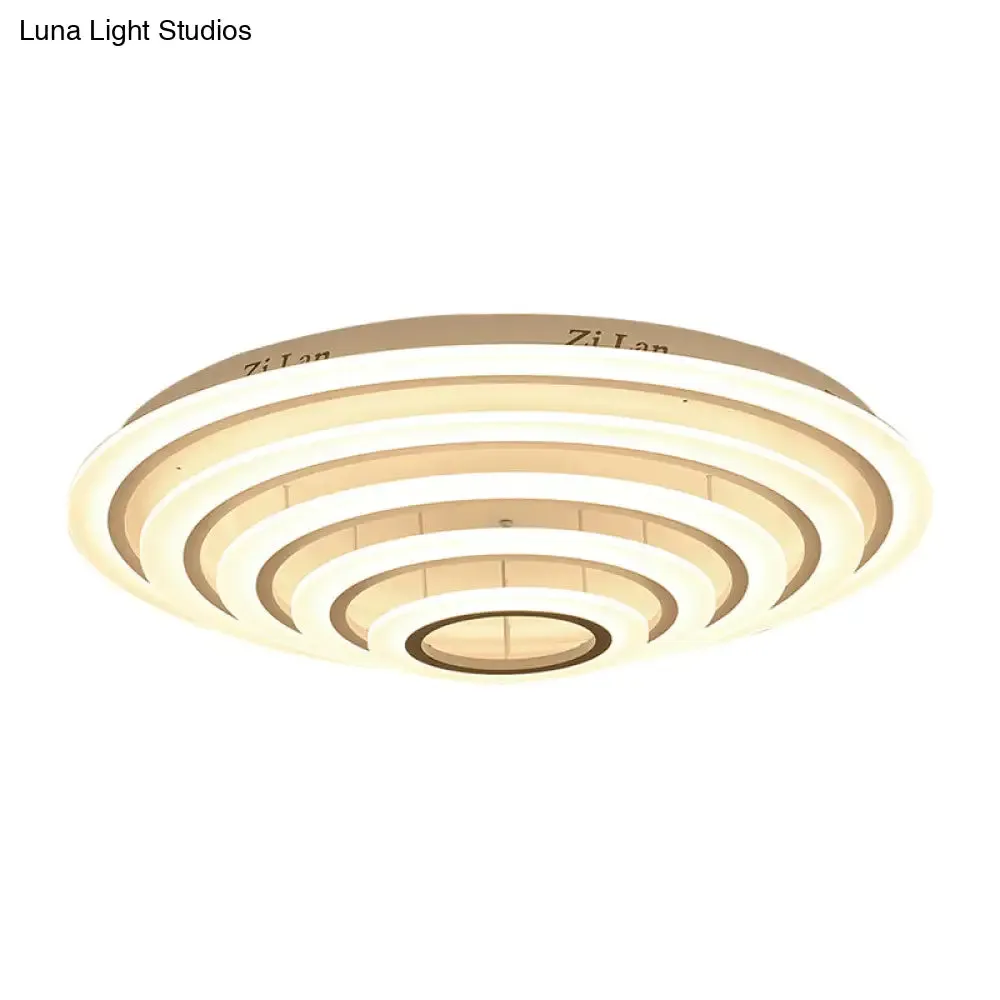 Minimalist Acrylic Flush Mount LED Ceiling Lamp - Multi-Layer, 2/3/4-Head, Warm/White Light