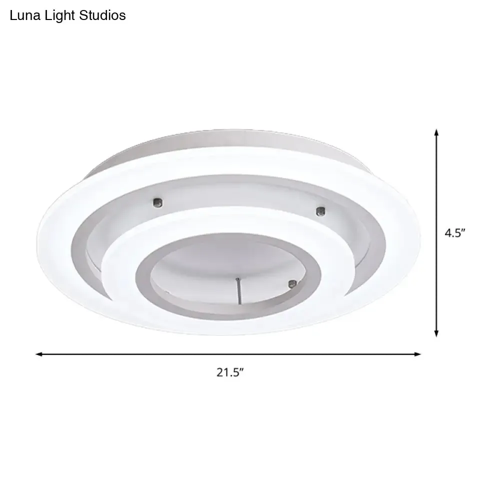 Minimalist Acrylic Flush Mount LED Ceiling Lamp - Multi-Layer, 2/3/4-Head, Warm/White Light