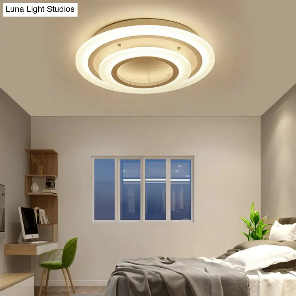 Minimalist Acrylic Flush Mount LED Ceiling Lamp - Multi-Layer, 2/3/4-Head, Warm/White Light