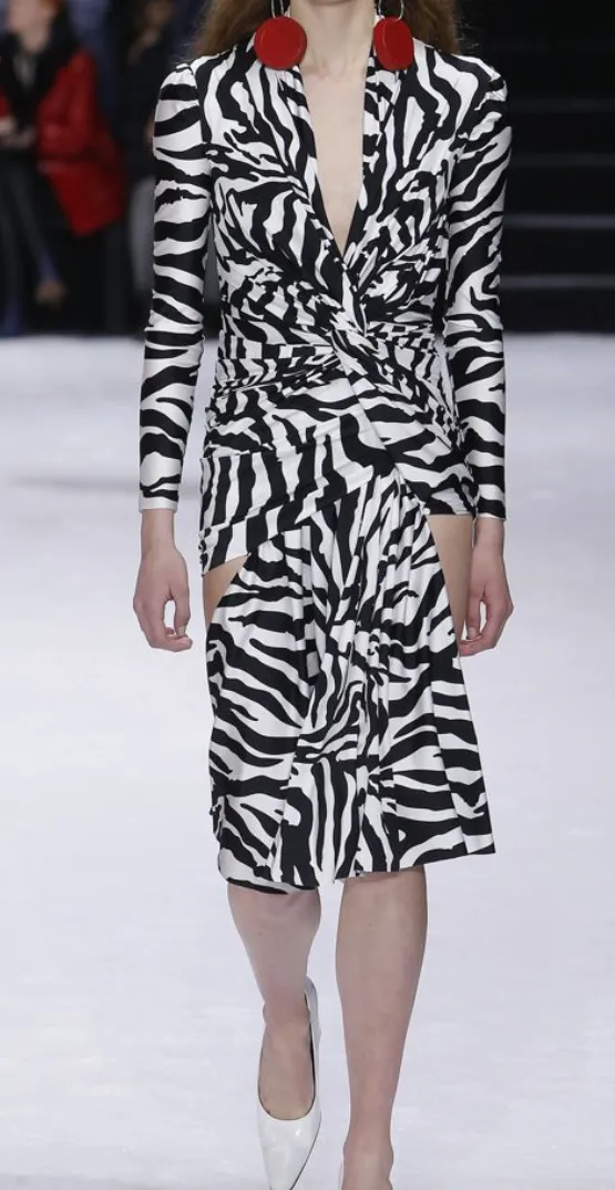 Monochrome Printed Silk Jacquard