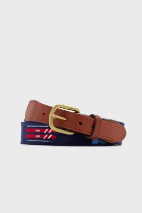 Navy Ski Life Needlepoint Belt