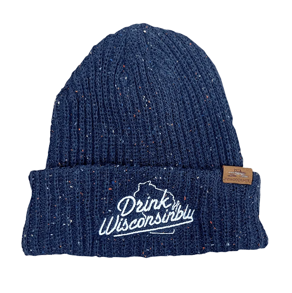 Navy Speckled Cuffed Beanie