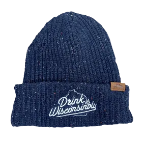 Navy Speckled Cuffed Beanie