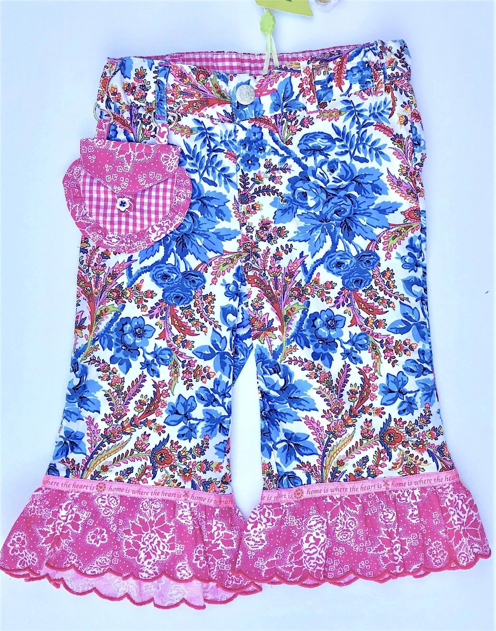 Oilily Girls Floral Print With Ruffles Pant