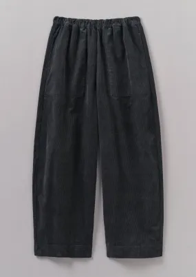 Organic Cord Barrel Leg Pants | Charcoal