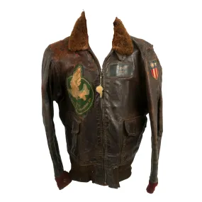 Original U.S. WWII Named US Navy Patrol Bombing Squadron (VB later renamed VPB)-104 G-1 Leather Flying Jacket - M. Kusenda USNR