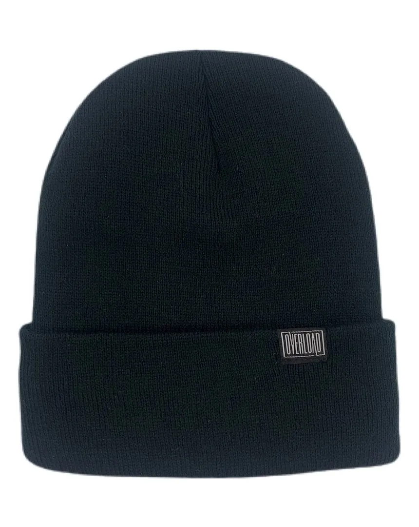 Overload Clip Tag Fleece Lined Beanie - Black