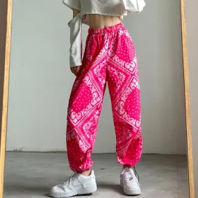 Paisley Print Streetwear Loose Sweatpants