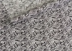 Paisley Teardrop - Monochrome Cotton Poplin