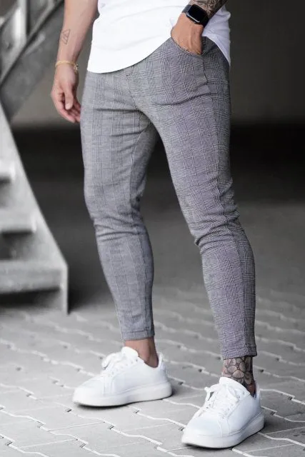 Pants Men Joggers Sweatpants Autumn Streetwear Trousers Plaid Casual Sports Mens Pants