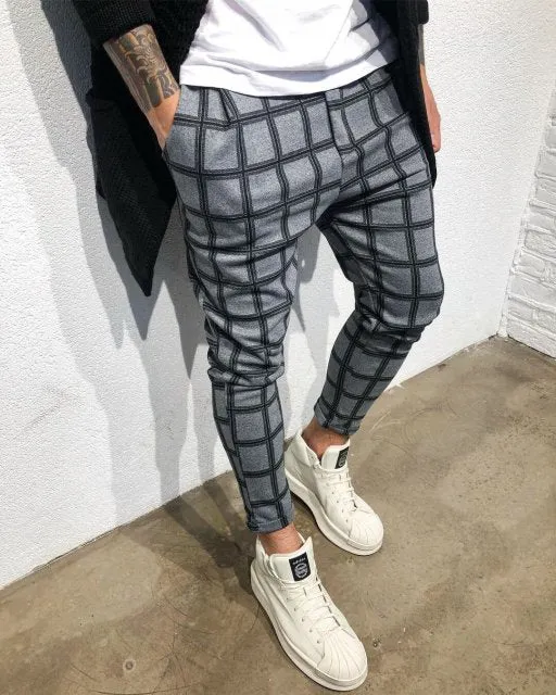 Pants Men Joggers Sweatpants Autumn Streetwear Trousers Plaid Casual Sports Mens Pants