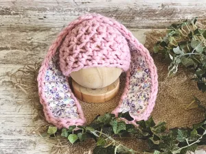 Pink Long Ear Newborn Baby Bunny Hat