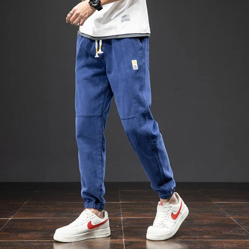 Plus Size Summer Men Jogger Pants Streetwear Ankle-Length Casual Baggy Sweatpants Male Harem Trousers 6XL 7XL 8XL