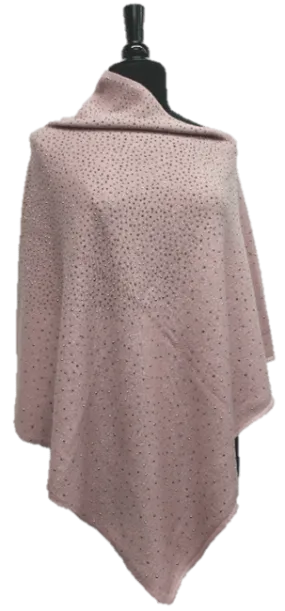 Poncho with Embellishments - Pink