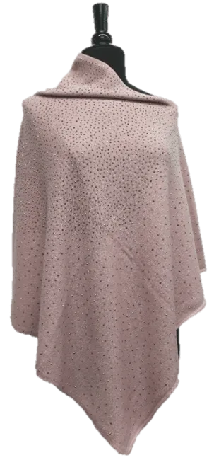 Poncho with Embellishments - Pink