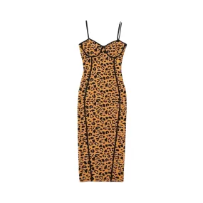 Pre Order:  Contoured Leopard Sleeveless Dress