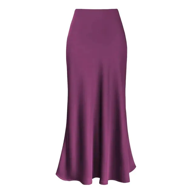 Pre Order:  Solid Satin A-Line Skirt